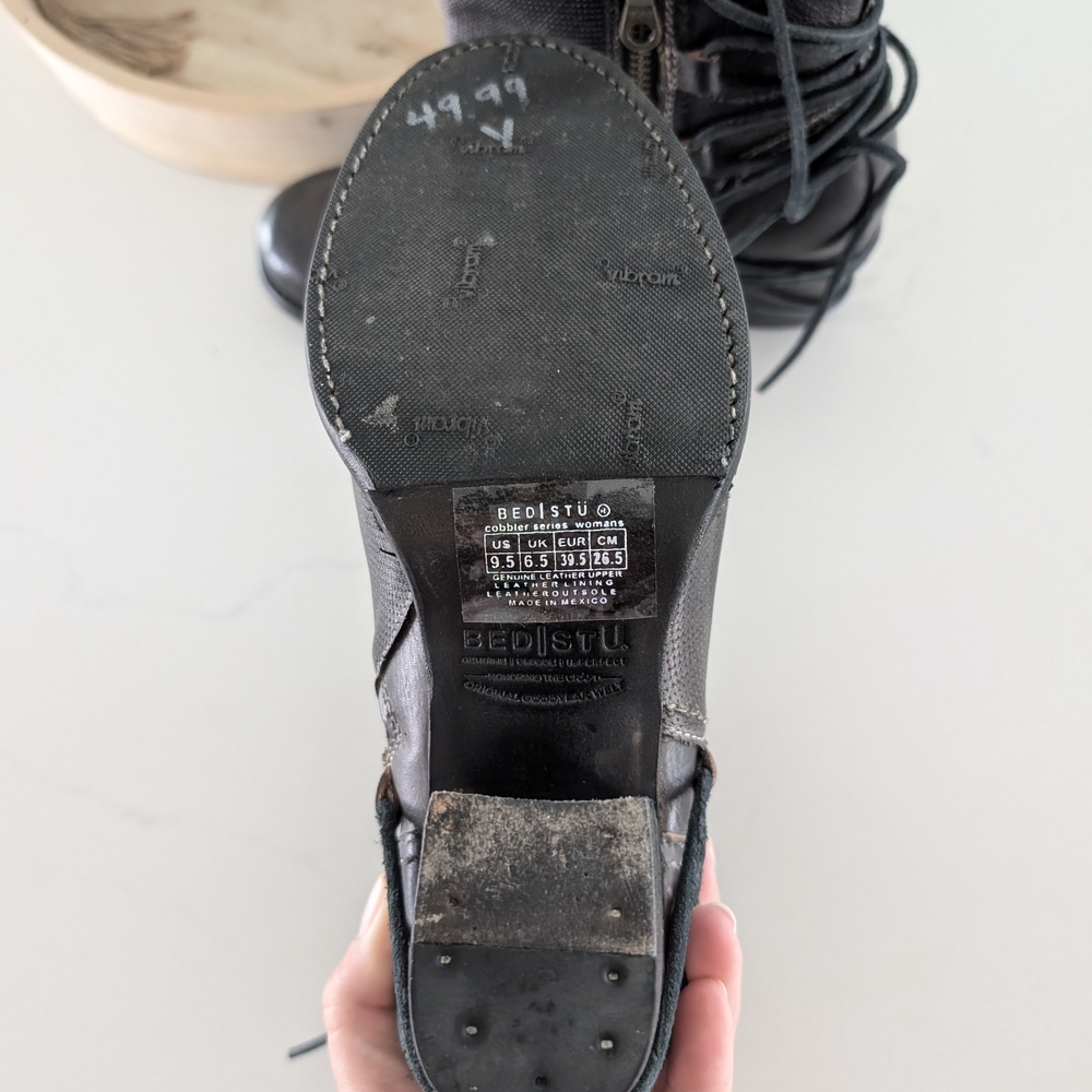 BED|STU Dark Brown Ankle Boots with Lace Detail - Picture 7 of 8